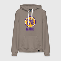 Толстовка-худи хлопковая женская 24 Lakers, цвет: утренний латте