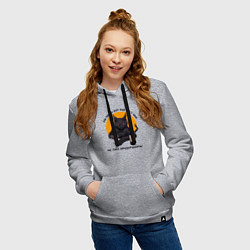 Толстовка-худи хлопковая женская Ни один кот не пил брудершафта, цвет: меланж — фото 2