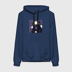 Толстовка-худи хлопковая женская Funny Titan TV Man, цвет: тёмно-синий