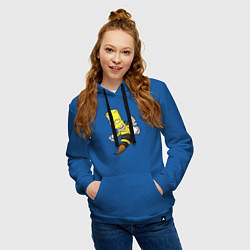 Толстовка-худи хлопковая женская Барт Симпсон шершень - перевоплощение, цвет: синий — фото 2