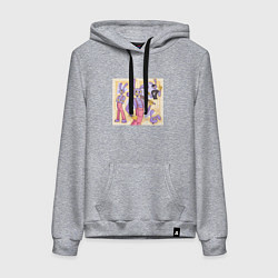 Толстовка-худи хлопковая женская Джекс Удивительный цифровой цирк, цвет: меланж