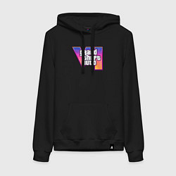 Толстовка-худи хлопковая женская GTA 6 logo, цвет: черный