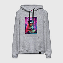 Толстовка-худи хлопковая женская Каппи в виртуальном шлеме, цвет: меланж