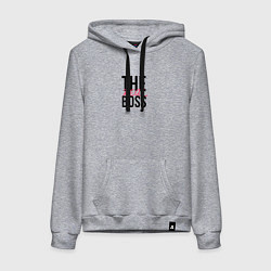 Толстовка-худи хлопковая женская The real boss, цвет: меланж