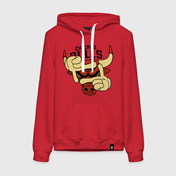 Женская толстовка-худи Bulls logo with hands