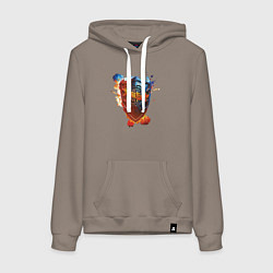 Толстовка-худи хлопковая женская Album Invincible Shield - Judas Priest, цвет: утренний латте