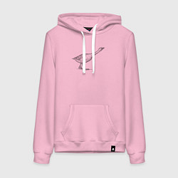 Толстовка-худи хлопковая женская Гусь атакует, цвет: светло-розовый