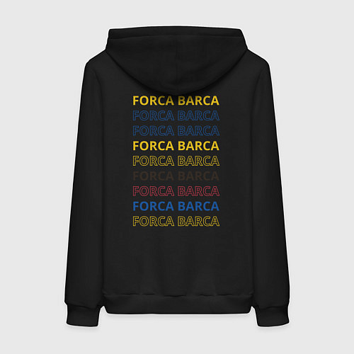 Женская толстовка-худи Футбольный клуб Барселона - с эмблемой / Черный – фото 2