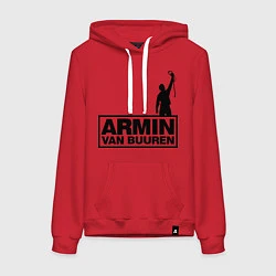 Толстовка-худи хлопковая женская Armin van buuren, цвет: красный