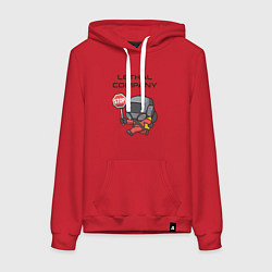 Толстовка-худи хлопковая женская Lethal company: Stop Please, цвет: красный