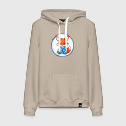 Толстовка-худи хлопковая женская Милый Лапутик, цвет: миндальный