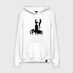 Толстовка-худи хлопковая женская Hollow Knight - маленький призрак, цвет: белый