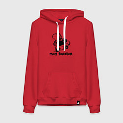 Толстовка-худи хлопковая женская Бешеный тостер автомобиль Smart, цвет: красный