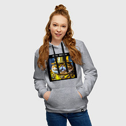 Толстовка-худи хлопковая женская Рыжий кот барон в стиле стимпанк: big boss, цвет: меланж — фото 2