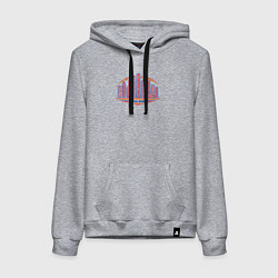 Толстовка-худи хлопковая женская Гонконг, цвет: меланж