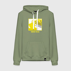 Толстовка-худи хлопковая женская Squeeze em all, цвет: авокадо