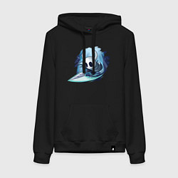 Толстовка-худи хлопковая женская Полый рыцарь атакует, цвет: черный