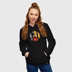 Толстовка-худи хлопковая женская Гипносмайл emoji, цвет: черный — фото 2