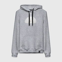 Толстовка-худи хлопковая женская Большой пушистый белый кролик, цвет: меланж