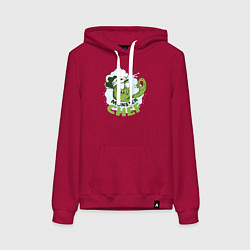 Толстовка-худи хлопковая женская Монстр шеф, цвет: маджента