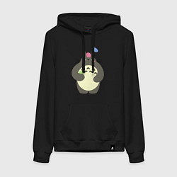Толстовка-худи хлопковая женская Totoro game, цвет: черный