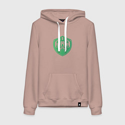 Толстовка-худи хлопковая женская Логотип Рыцарского замка, цвет: пыльно-розовый