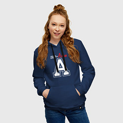 Толстовка-худи хлопковая женская Алла человек с большой буквы, цвет: тёмно-синий — фото 2
