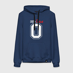 Толстовка-худи хлопковая женская Олеся человек с большой буквы, цвет: тёмно-синий