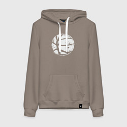 Толстовка-худи хлопковая женская Basket balls, цвет: утренний латте