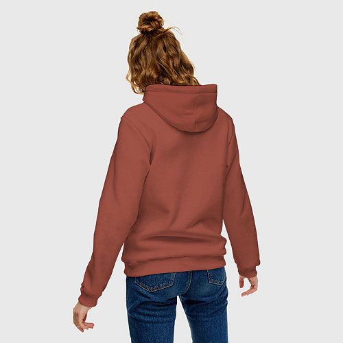 Женская толстовка-худи Тигр новогодний в шапке / Кирпичный – фото 4