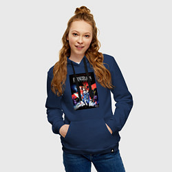 Толстовка-худи хлопковая женская Рей Аянами Аска Лэнгли Сорью, цвет: тёмно-синий — фото 2