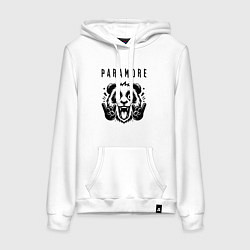 Толстовка-худи хлопковая женская Paramore - rock panda, цвет: белый
