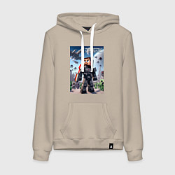 Женская толстовка-худи Mass effect and Minecraft - collaboration