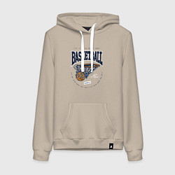 Толстовка-худи хлопковая женская Баскетбол Калифорния, цвет: миндальный