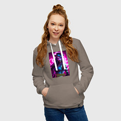 Толстовка-худи хлопковая женская League Of Legends Akali Kda, цвет: утренний латте — фото 2