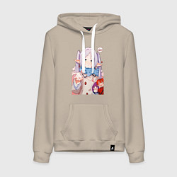 Толстовка-худи хлопковая женская Sousou no Frieren: Heart, цвет: миндальный