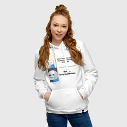 Толстовка-худи хлопковая женская Programmers life, цвет: белый — фото 2