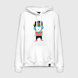 Толстовка-худи хлопковая женская Будь клёвым, цвет: белый