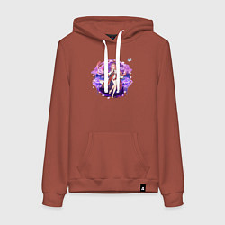 Толстовка-худи хлопковая женская Яэ Мико из Геншин Импакт, цвет: кирпичный