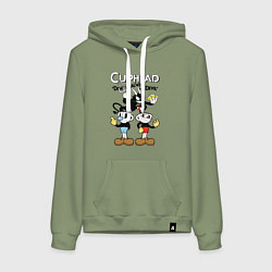 Толстовка-худи хлопковая женская Cups and devil, цвет: авокадо