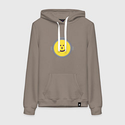 Толстовка-худи хлопковая женская Content Warning жёлтый, цвет: утренний латте