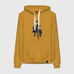 Толстовка-худи хлопковая женская Мастера Меча Онлайн Кадзуто Киригая, цвет: горчичный