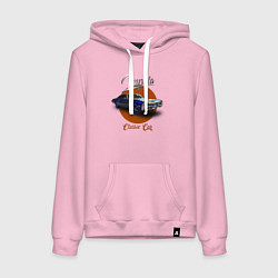 Толстовка-худи хлопковая женская Американская автоклассика Chevrolet Impala, цвет: светло-розовый