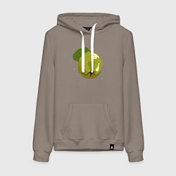 Толстовка-худи хлопковая женская Айва и звезды - пиксельное, цвет: утренний латте