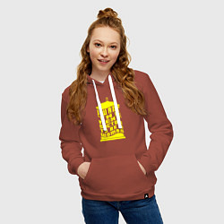 Толстовка-худи хлопковая женская Хочу чтобы следующим доктором была женщина, цвет: кирпичный — фото 2