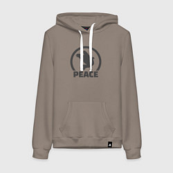 Толстовка-худи хлопковая женская Peace bird, цвет: утренний латте