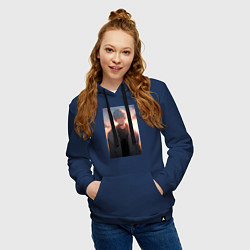 Толстовка-худи хлопковая женская Тэцуя Куроко, цвет: тёмно-синий — фото 2