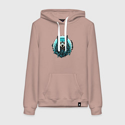 Толстовка-худи хлопковая женская Морской волк скалится, цвет: пыльно-розовый