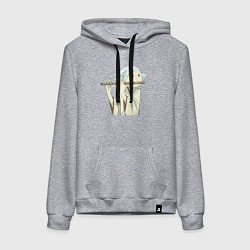 Толстовка-худи хлопковая женская Очень приятно Бог Томоэ, цвет: меланж