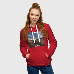 Толстовка-худи хлопковая женская Dust2 love, цвет: красный — фото 2